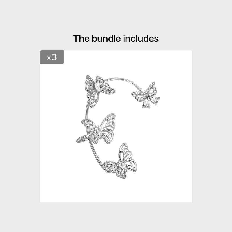 GlowifyCare Butterfly Ear Cuff (No Piercing) | Elegant Synthetic Gemstone Ear Hook