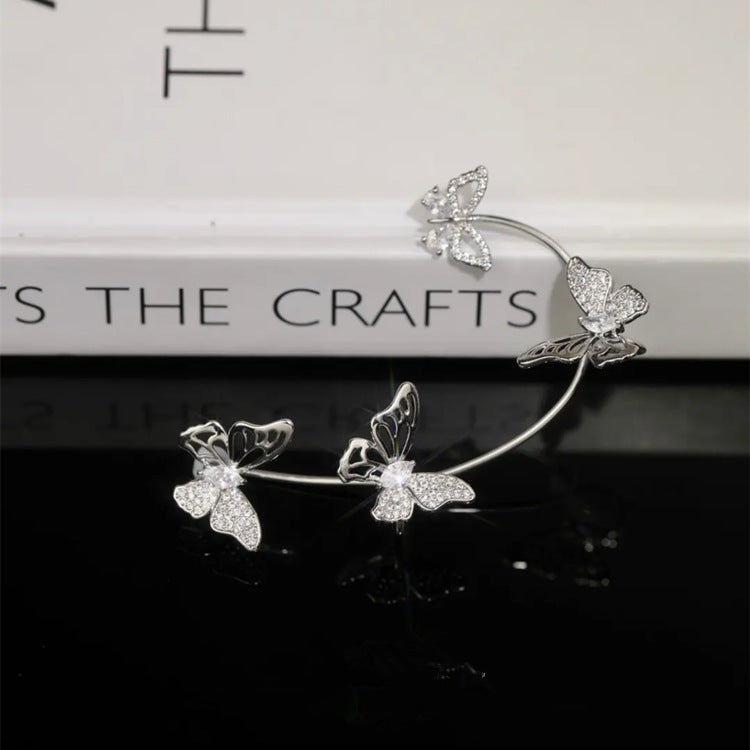 GlowifyCare Butterfly Ear Cuff (No Piercing) | Elegant Synthetic Gemstone Ear Hook