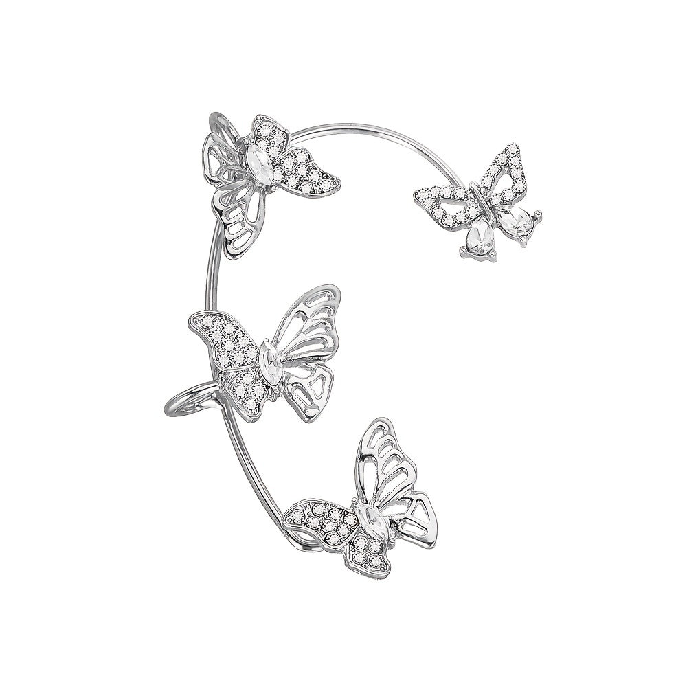 GlowifyCare Butterfly Ear Cuff (No Piercing) | Elegant Synthetic Gemstone Ear Hook