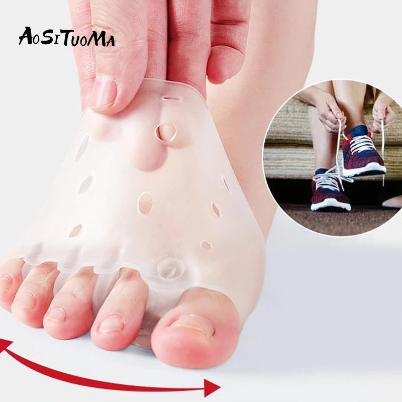 GlowifyCare SEBS Silicone Foot Pads (Pair) | Bunion Relief, Toe Separator & Arch Support