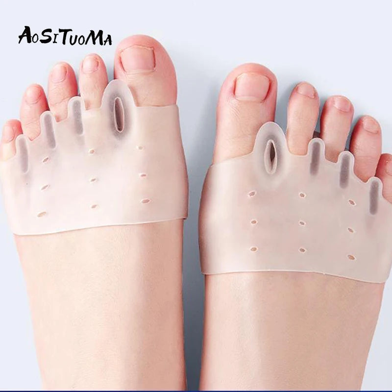 GlowifyCare SEBS Silicone Foot Pads (Pair) | Bunion Relief, Toe Separator & Arch Support
