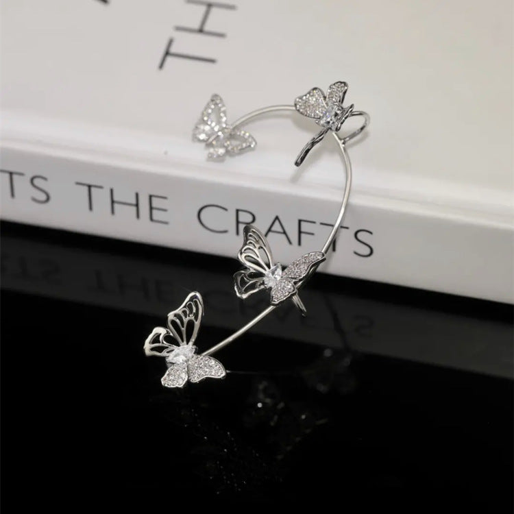 GlowifyCare Butterfly Ear Cuff (No Piercing) | Elegant Synthetic Gemstone Ear Hook