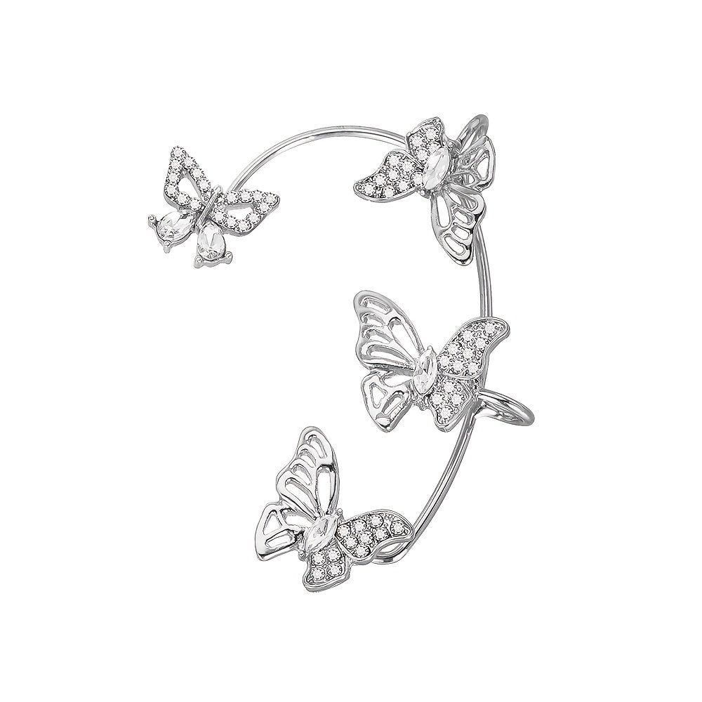GlowifyCare Butterfly Ear Cuff (No Piercing) | Elegant Synthetic Gemstone Ear Hook