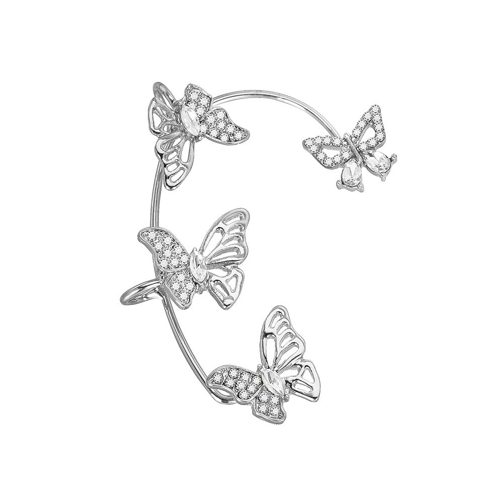 GlowifyCare Butterfly Ear Cuff (No Piercing) | Elegant Synthetic Gemstone Ear Hook