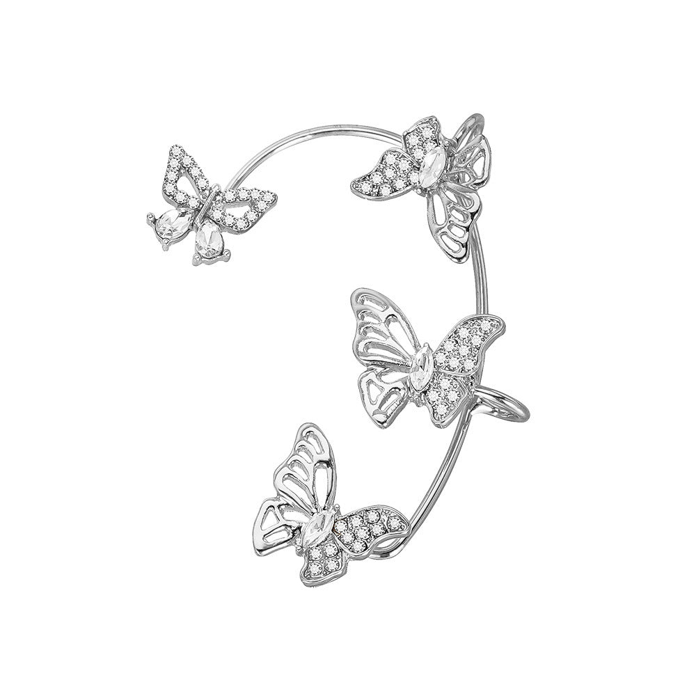 GlowifyCare Butterfly Ear Cuff (No Piercing) | Elegant Synthetic Gemstone Ear Hook