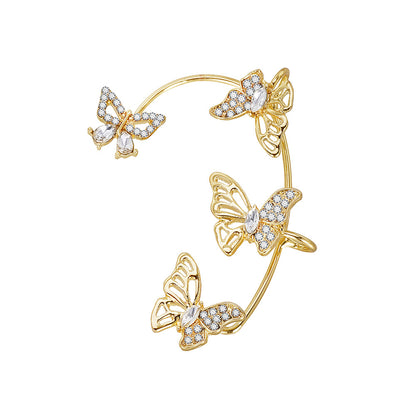 GlowifyCare Butterfly Ear Cuff (No Piercing) | Elegant Synthetic Gemstone Ear Hook