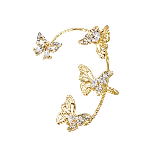 GlowifyCare Butterfly Ear Cuff (No Piercing) | Elegant Synthetic Gemstone Ear Hook