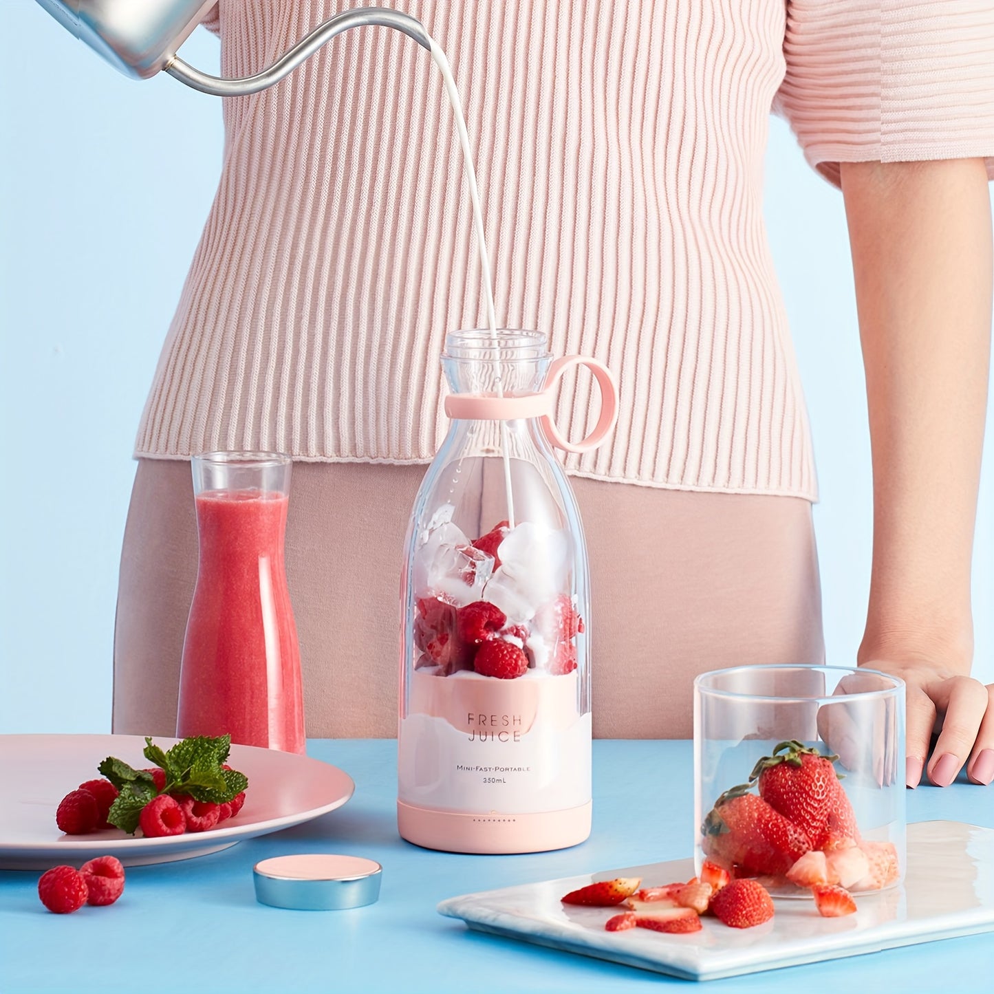 GlowifyCare Wireless Mini Blender (11.8oz) | USB Rechargeable, Food-Grade Portability
