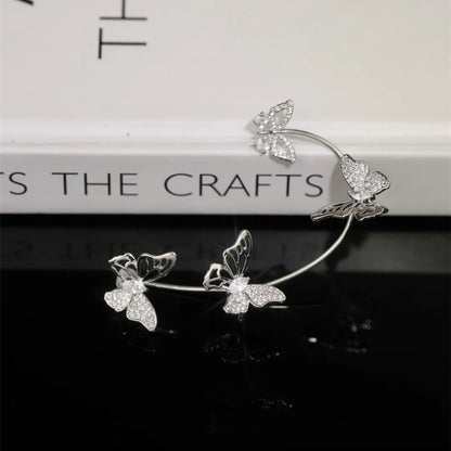 GlowifyCare Butterfly Ear Cuff (No Piercing) | Elegant Synthetic Gemstone Ear Hook
