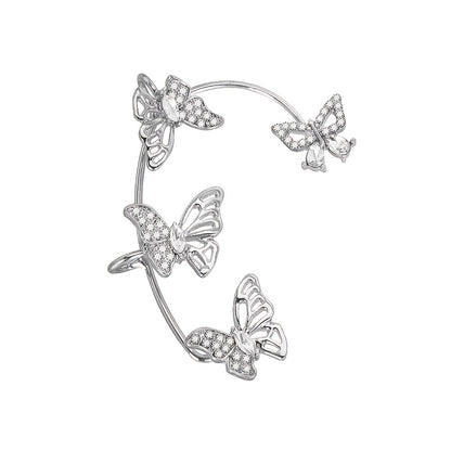 GlowifyCare Butterfly Ear Cuff (No Piercing) | Elegant Synthetic Gemstone Ear Hook