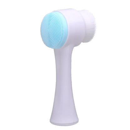 3D Dual‑Sided Silicone Facial Cleansing Brush – Soft‑Bristled Exfoliating & Massaging Face Wash Tool