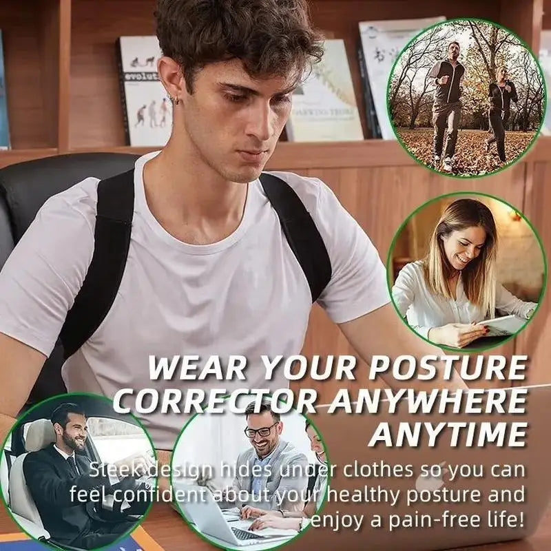 GlowifyCare Adjustable Posture Corrector | Premium Back Support Brace for Adults & Teens