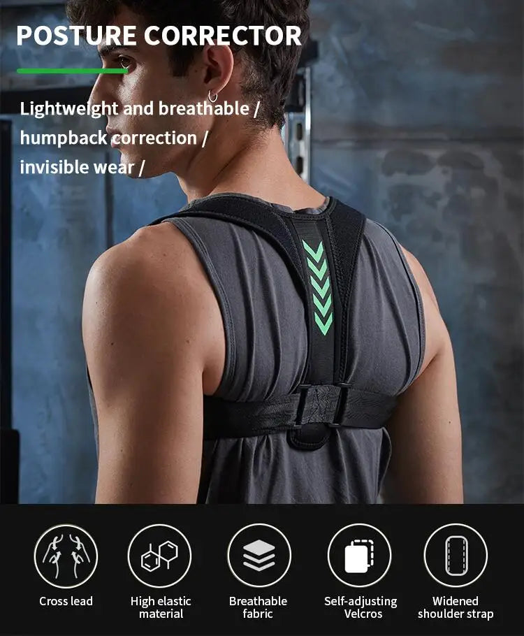 GlowifyCare Adjustable Posture Corrector | Premium Back Support Brace for Adults & Teens