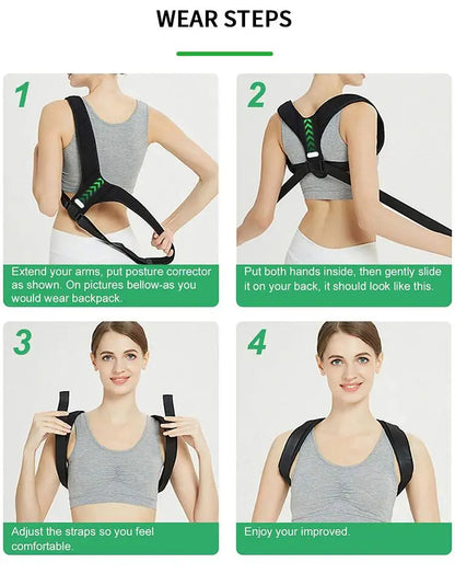 GlowifyCare Adjustable Posture Corrector | Premium Back Support Brace for Adults & Teens