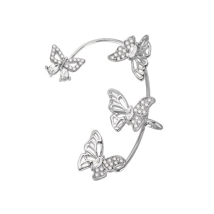 GlowifyCare Butterfly Ear Cuff (No Piercing) | Elegant Synthetic Gemstone Ear Hook
